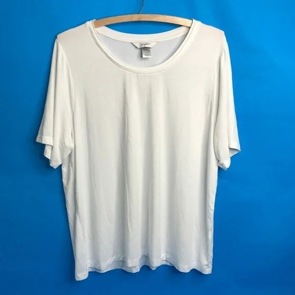 CJ Banks White Jersey Classic Tee Shirt NWT - Picture 1 of 7